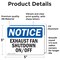 Signmission Exhaust Fan Shutdown On Off, 5 in W x Rectangle, Vinyl Decal OS-2PACK-NS-D-35-L-12210 - alternate 6